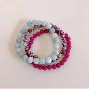 Amazonite and Jasper Bracelet Set
